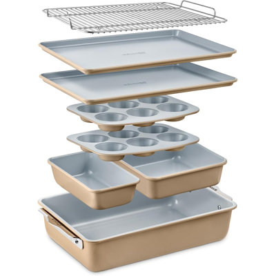 Lifemaster 8 Piece Non-Stick Steel Bakeware Set