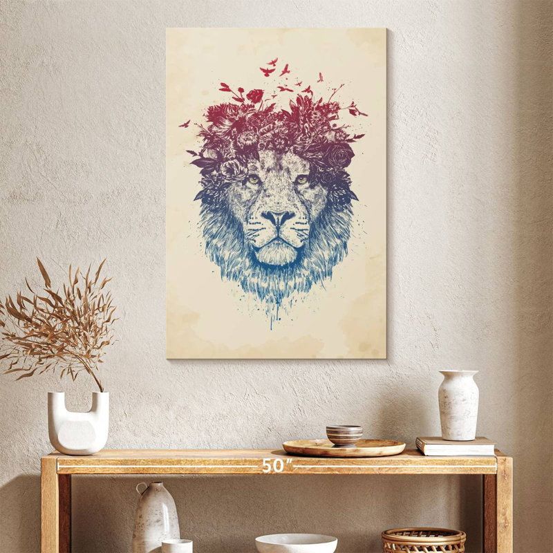 Brampt Floral Lion, 39" H x 26" W