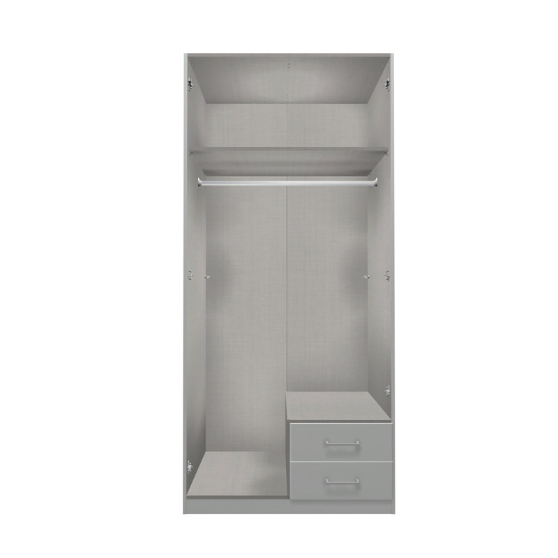 Fairley 2 Door Manufactured Wood Wardrobe, Graphite