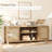 TV Stand for 65 Inch TV, Natural Entertainment Center with 2 Rattan Doors, Wooden Media Console Storage Cabinet for Living Room Bedroom-634756660
