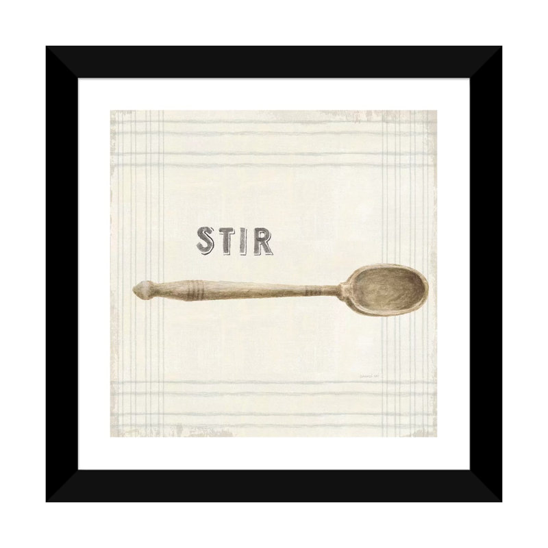 "Cuisine" par Danhui nai, impression d’art graphique, Blanc, H 24 po x l 24 po x p 1 po, Papier encadré noir