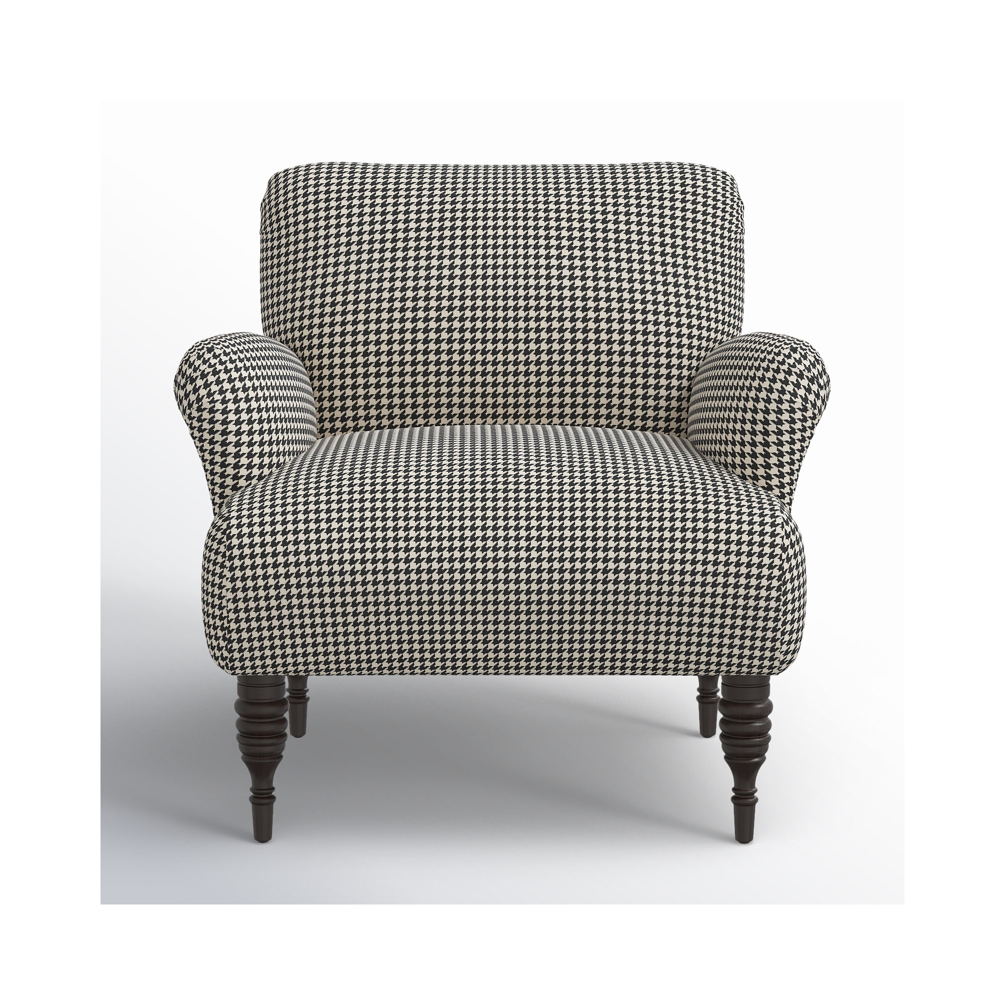 Bershire Upholstered Armchair, Chunky Houndstooth Charcoal