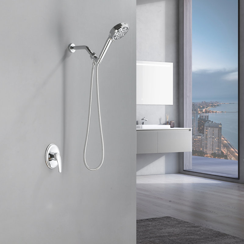 Shower Faucet Set With 7 Functions Handheld Shower Head Filter Shower Combo Set Shower System Shower Trim Kit, Chrome