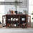 Large Sideboard Buffet Cabinet With Storage, 55" Farmhouse Kitchen Coffee Wine Bar Cabinet With 3 Glass Doors, Wood Mid Century Modern Side Board Table For Dining Room, Living Room-1810899841-1810899842-1811895712