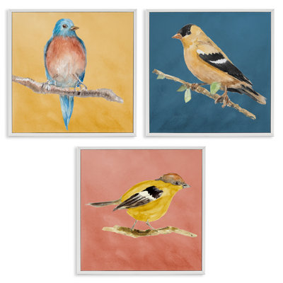 «Brilliant Birds on Branches», ensemble de 3 giclées par Lanie Loreth