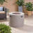 Caelan Round Concrete Propane Smokeless Fire Pit Table with Hidden Fuel Tank-1646515833