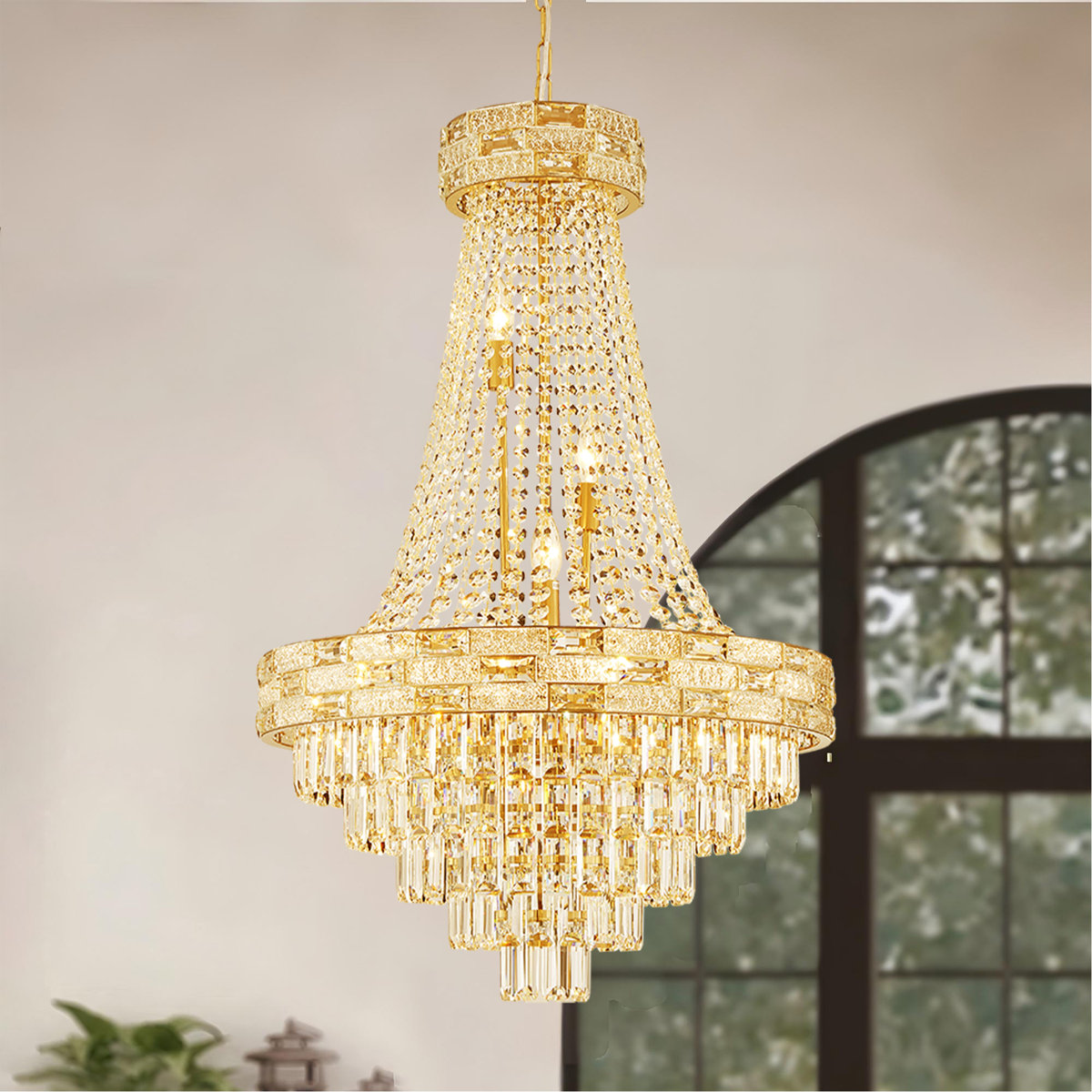 Bedroom - Light Dimmable Empire Crystal Chandelier