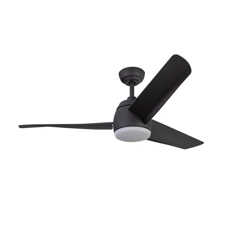 Thalia Smart LED Downrod Ceiling Fan, Matte Black, Matte Black