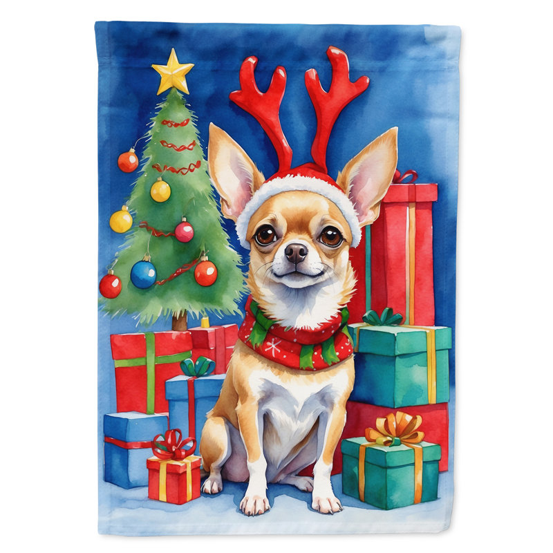 Drapeau de Noël renne de jardin, Chihuahua