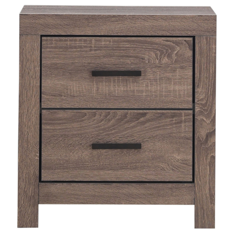 Ensemble de chambre avec très grand lit en chêne Sherwood, 4 Pcs: Bed, Nightstand, Dressers, Mirror