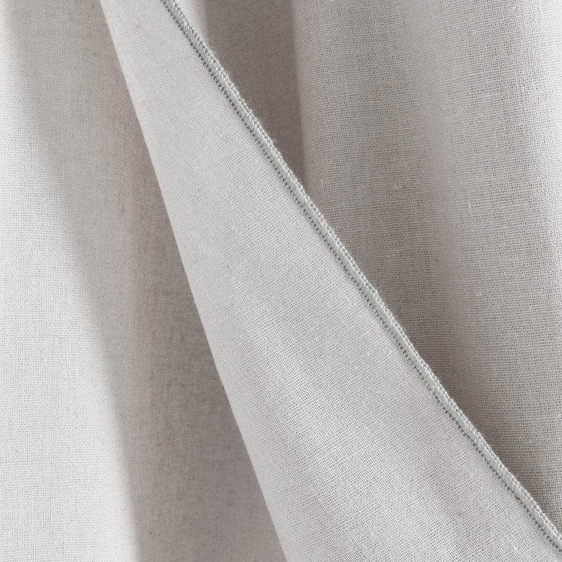 Paire de rideaux semi-transparents en coton mélangé, Gris clair