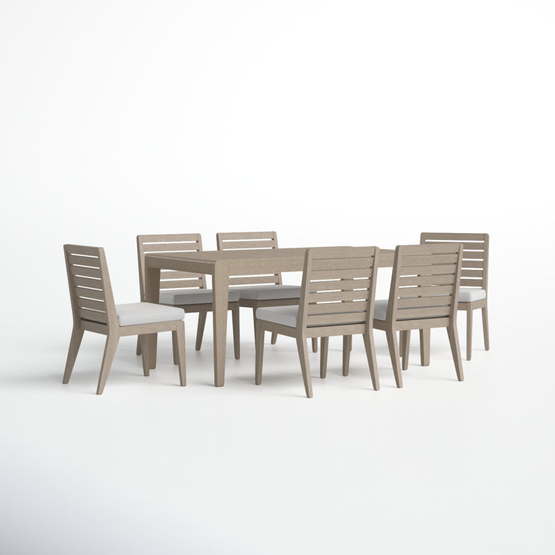 Ojai 66'' Rectangular 6 - Person Outdoor Dining Set with Armless Dining Chairs