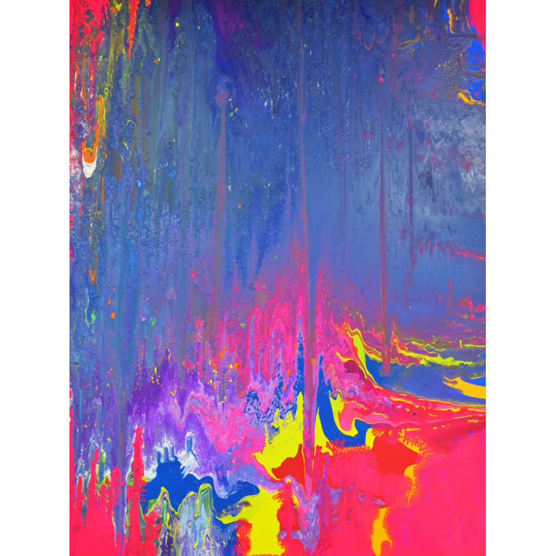Gravity + 1 par Drew Gaffney - Peinture, Papier avec cadre noir, H 21,25 po x l 17,25 po