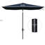 Parasol de table rectangulaire bleu 6,5 pi x 10 pi, parasol de table d'extérieur avec manivelle, inclinaison réglable et protection simple 50+