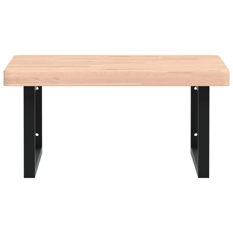 Bross 60cm Solid Wood Bathroom Vanity Top, Beech/Black