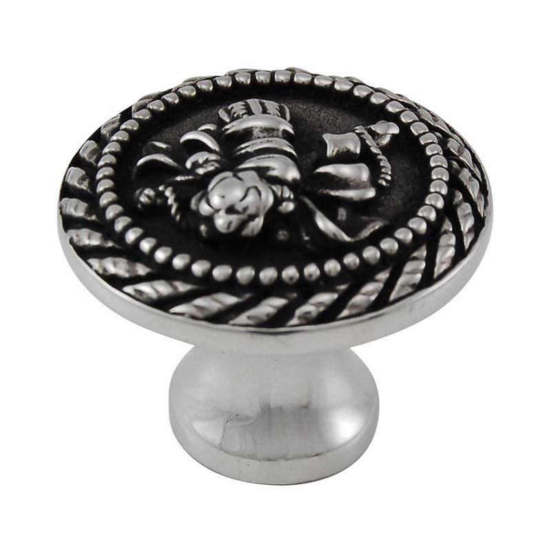 Sforza Mushroom Knob, Antique Silver