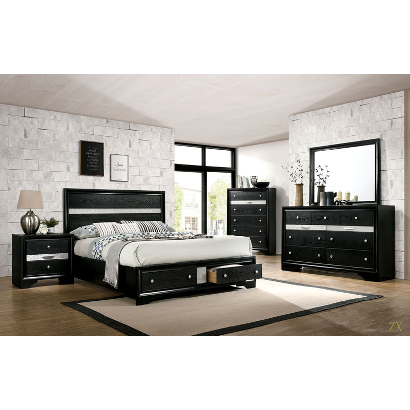 Table de chevet contemporaine 1Pc, Noir