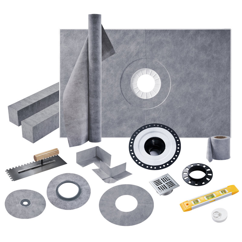 Ensemble complet de bordure de douche Home Tray, ABS (acrylonitrile butadiène styrène), Gris