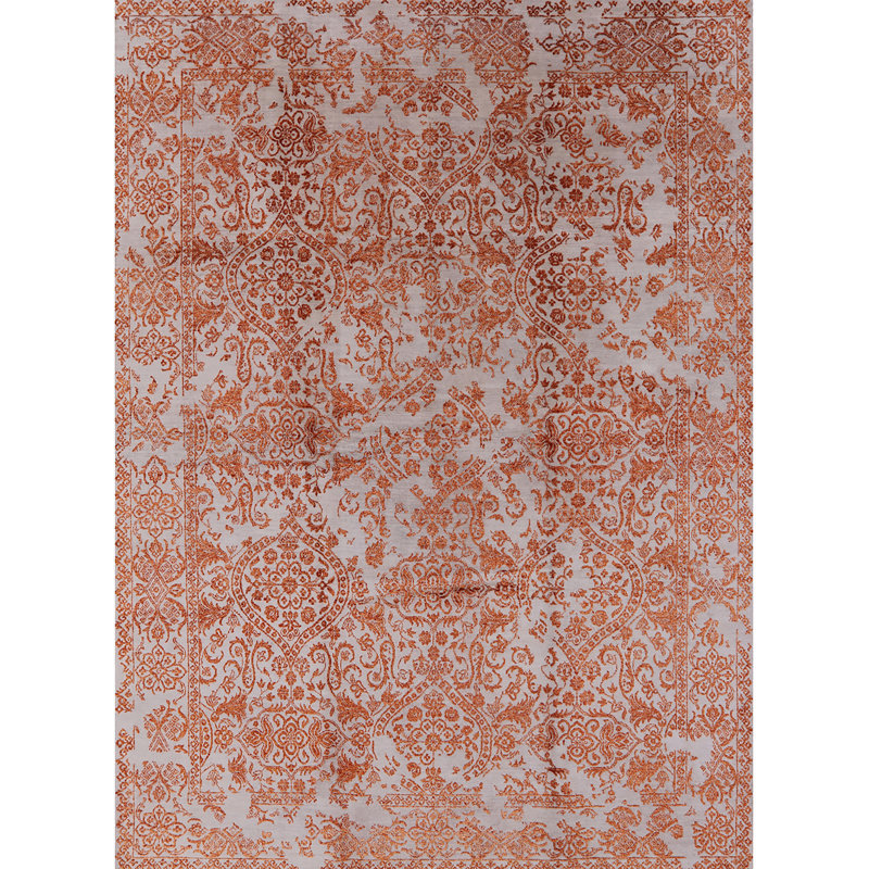 Tapis oriental orange / ivoire, Rectangle 5 pi x 8 pi