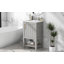 Meuble-lavabo de 20 po avec lavabo, armoire de salle de bain avec porte à fermeture douce, support de rangement et tablette ouverte, gris