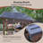 13X6.5FT Gazebo Wood, For BBQ Use With Metal Roof & Bulbs & Bar Counters