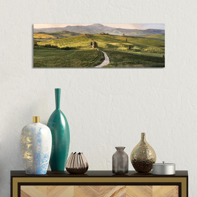 Italy, Tuscany, Val D'Orcia by John Ford - Wrapped Canvas Panoramic Print