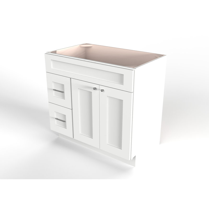 Disar 36'' Bathroom Vanity With Drawer Left Base Only, White