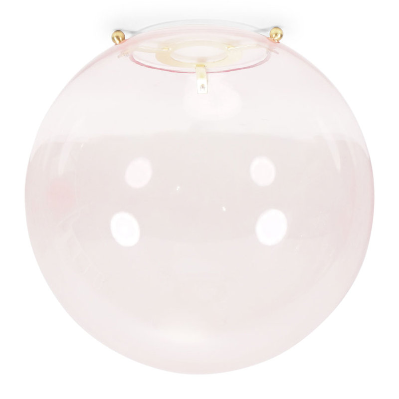 Frenchie 25cm H Glass Globe Pendant Shade ( Clip On ) in Pink