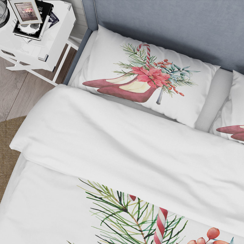 Ensemble de housse de couette en suède rouge, Housse de couette pour grand lit et 2 taies décor