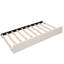 Grand lit tapissier avec gigogne simple, structure en lin beige-1807762586
