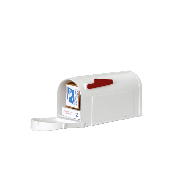 Hampton Plastic / Acrylic Post Mounted Mailbox, White
