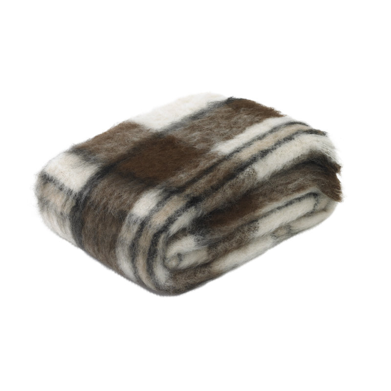 Brushed Alpaca Wool Throw, Apache Plaid