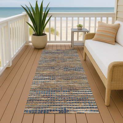 Tapis abstrait intérieur / extérieur lavable à la machine Chantille ACN2642