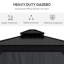 Outsunny 3 x 3.7m Aluminium Outdoor Hardtop Gazebo Canopy 2-Tier Roof Dark Grey