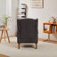 Ensemble de salon et de chambre à coucher avec fauteuil à oreilles gris froid et table basse en bois massif de style rétro