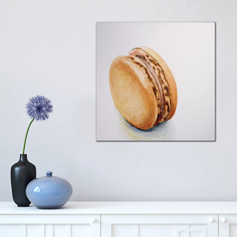 Caramel Macaron by Jennifer Redstreake - 1 Piece Wrapped Canvas Wall Art, 45.72 cm H x 45.72 cm W