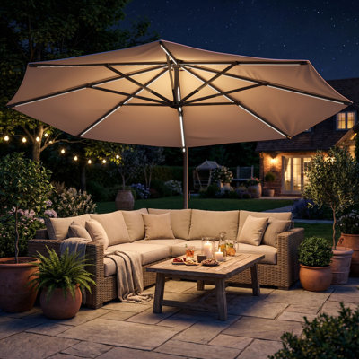 11Ft Cantilever Patio Umbrella With Base Included