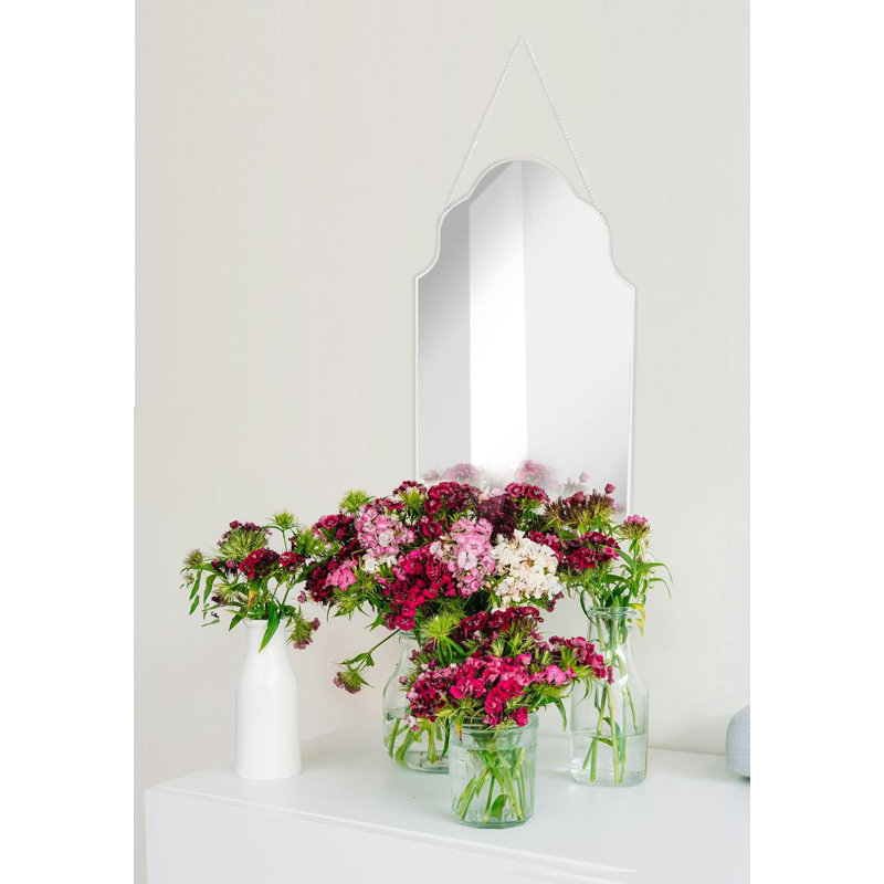 Metal Irregular Mirror, White