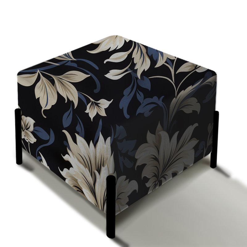 Flower Damask Breeze - Repose-pieds carré damassé