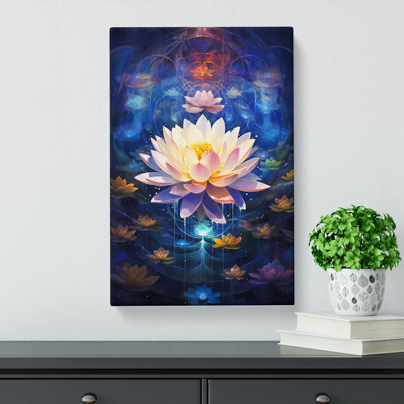 Lotus Flower Abstract No.3 - Wrapped Canvas, 50cm H x 35cm W x 3cm D
