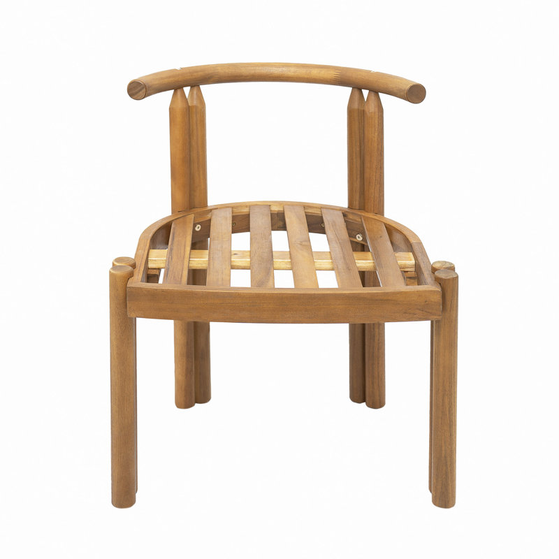 Chaise de salle à manger sans accoudoirs en bois d'acacia, ensemble de 2
