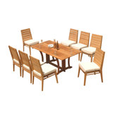 Outdoor 11 - Piece Teak Dining Set