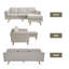 Canapé modulaire réversible 84 po en chenille 84 po avec méridienne, repose-pieds mobile et pieds en bois massif-410080315