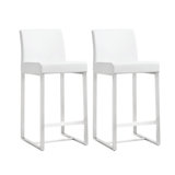 Upholstered Counter Stool with Metal Frame