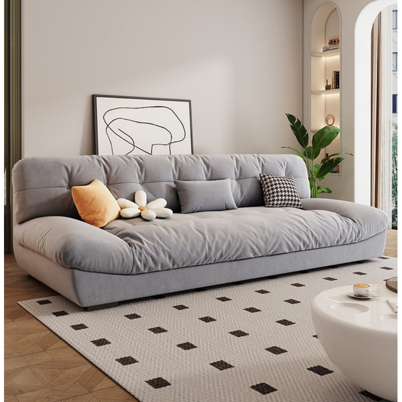 Canapé simple en tissu décontracté, 3, Gris, H 27,5 po x l 82,6 po x P 41,3 po