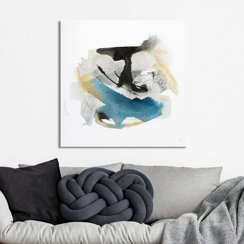 «Artesian Spring III», reproduction de peinture acrylique sur toile, H 39,5 po x l 39,5 po x P 2 po, Cadre flottant noir