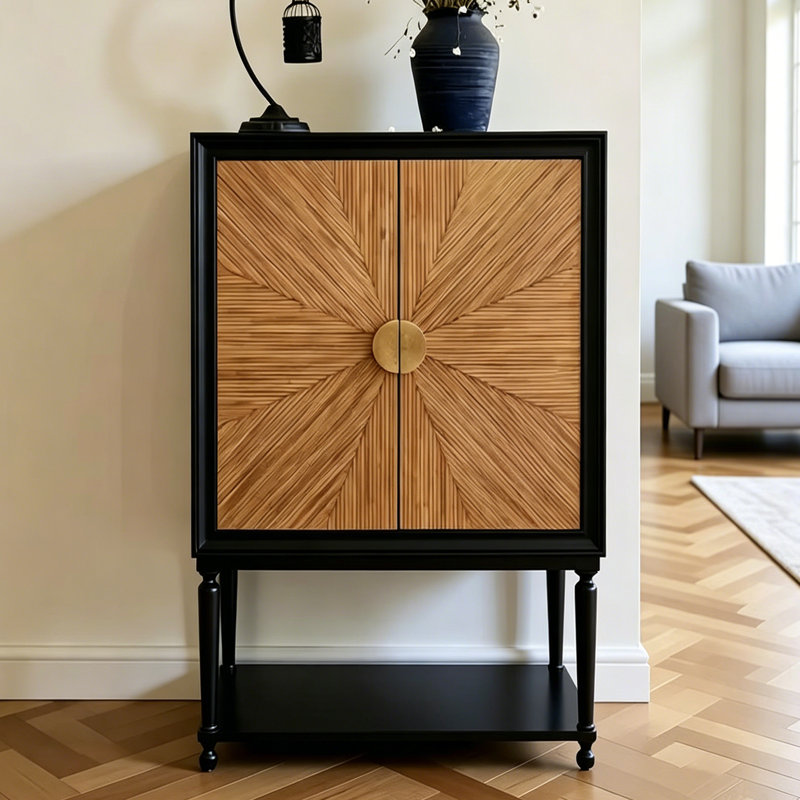 Buffet décoratif double face de style rétro, 59.06'' H X 39.37'' W X 17.72'' D