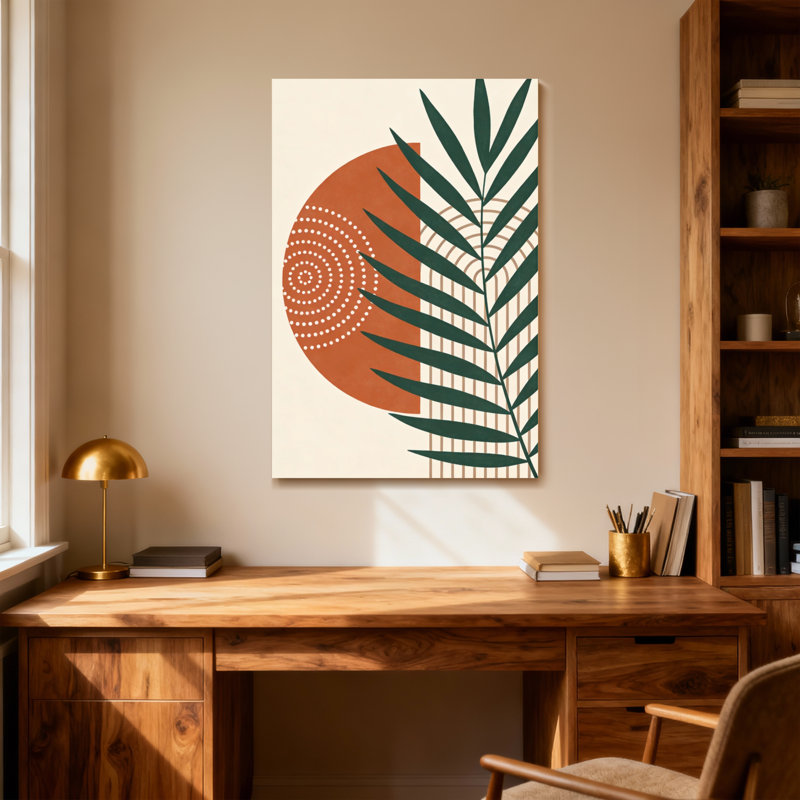 Abstract Abstract Leaf Pattern With Geometric Shapes