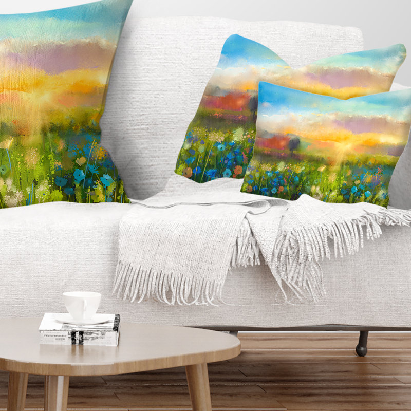 Coussin lombaire en paysage coucher de soleil