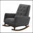 Dark Grey Fabric Solid Wood Rocking Chair